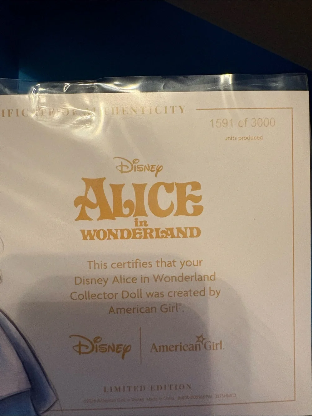 American Girl Alice in Wonderland Collector Series Doll